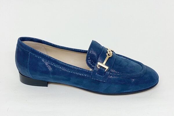 Mocassino con accessorio in camoscio stampato blu € 159,90